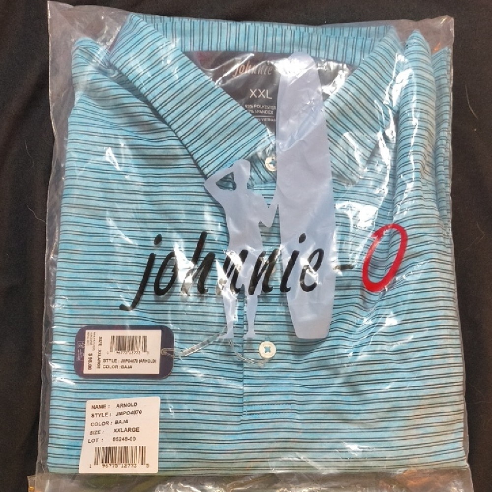 johnnie-O Aqua Striped Polo Shirt